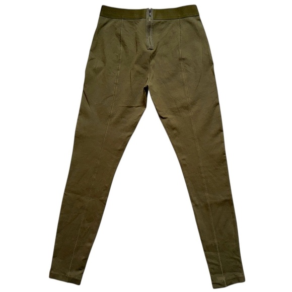 J Crew Olive Green Pixie Pant In Stretch Pointe- Back Zipper - Picture 2 of 9
